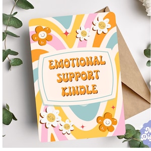 Kindle Insert Kindle Stickers Emotional Support Kindle Skin Printable E-Reader Background Card Kindle Decor Digital Bookish Accessories