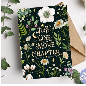 Botanical Kindle Insert Kindle Stickers Printable E-Reader Skin Digital Bookish Accessories One More Chapter Kindle Decor Green EReader Card