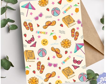 Kindle Insert Kindle Stickers Printable E-Reader Skin Summer Kindle Decor Digital Bookish Accessories Gift for Bookworm E-Reader Cover