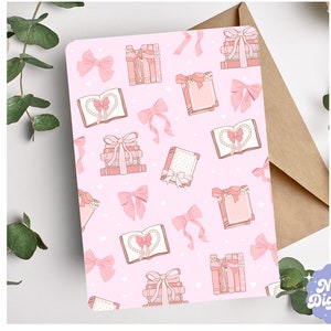 Encarte Kindle para meninas, decoração Kindle rosa, película para leitor eletrônico, adesivos imprimíveis, acessórios digitais para livros, presente para amantes de livros, laços e livros