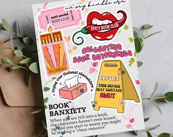 Kindle Insert Kindle Skin Printable Spicy E-Reader Cover Bookish Gift Smut Kindle Stickers Paperwhite Oasis Basic