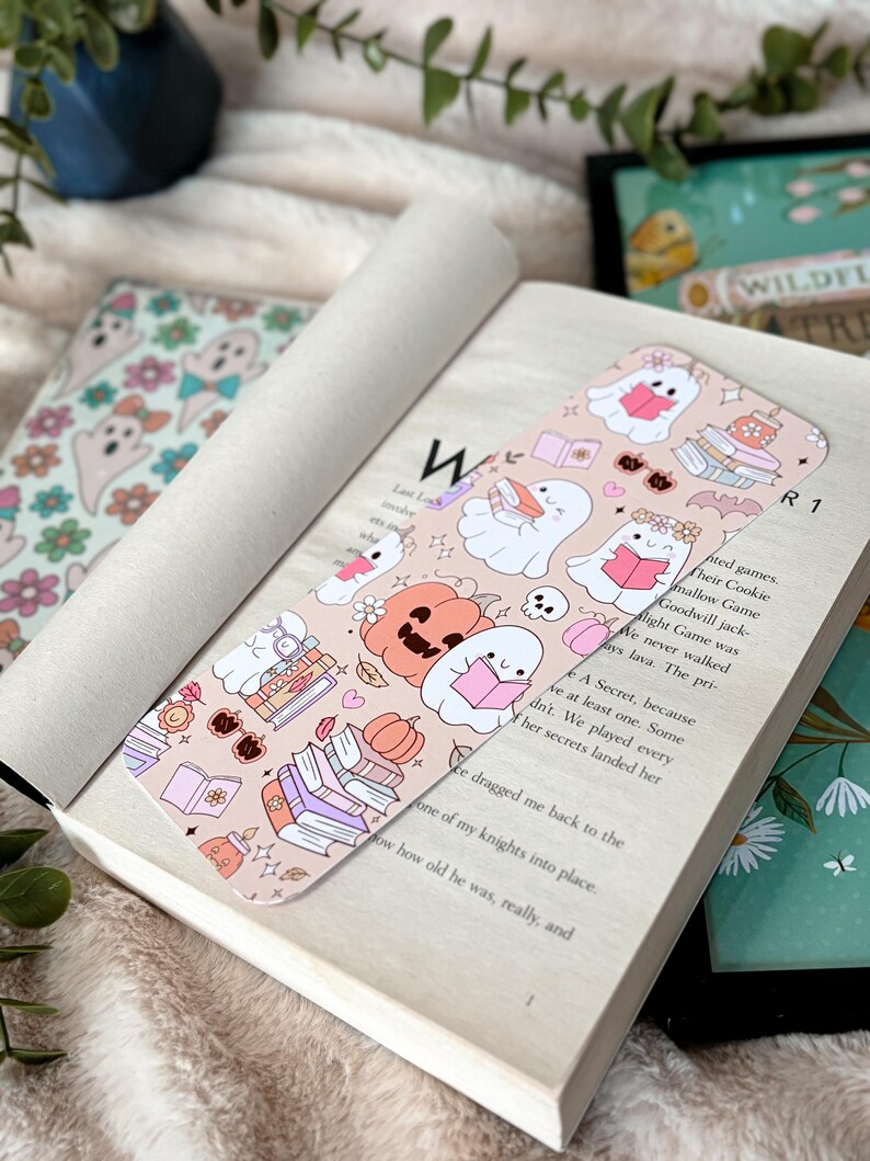 Coquette Spooky Bookmark Cute Bookish Ghost Bookmark Gift for Book