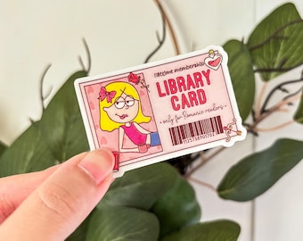 Romance Kindle Sticker Lizzie Library Card Bookish Holographic Sticker Ereader Laptop Vinyl Sticker Kindle Accessories Gift for Book Lover