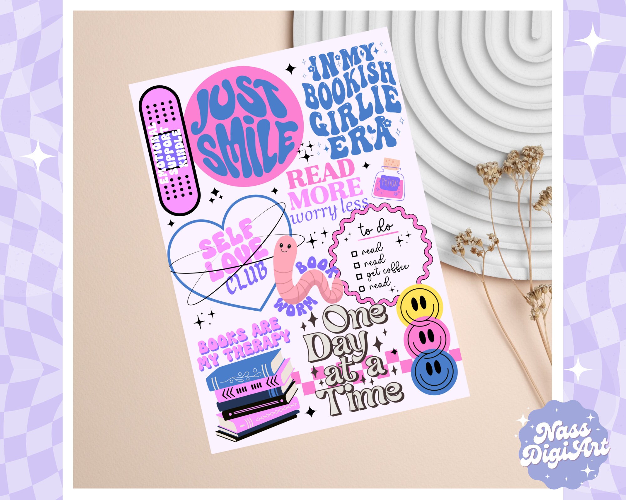 Y2K Kindle Insert Kindle Stickers Printable E-reader Skin Digital ...