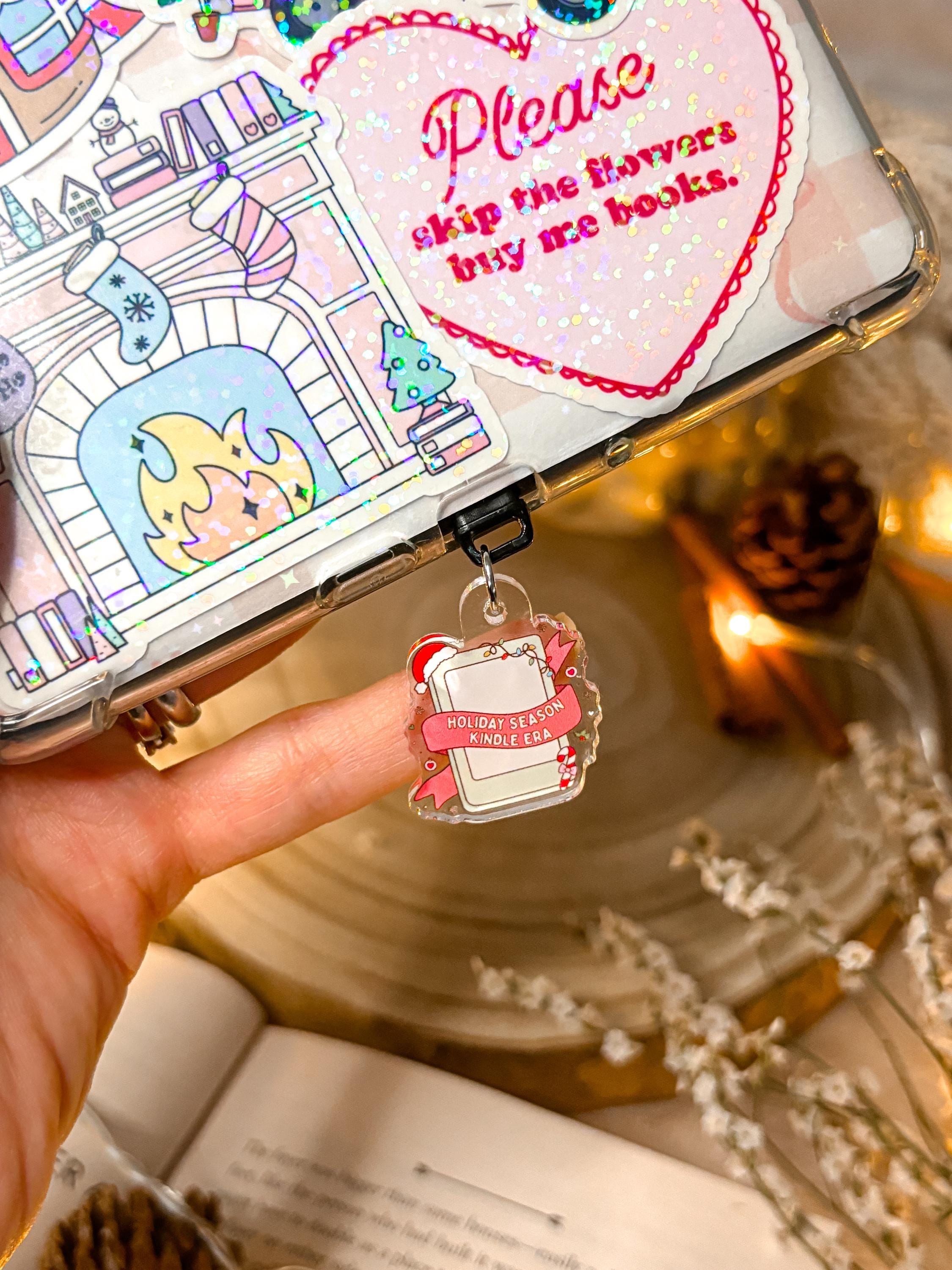 Kindle Charm Bookish Phone Charm Kindle Accessories Bookish Merch Phone Accessories Kindle Decor E-Reader Acrylic Dust Plug USB-C Plug