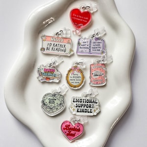 Kindle Charm Bookish Phone Charm Kindle Accessories Bookish Merch Phone Accessories Kindle Decor E-Reader Acrylic Dust Plug USB-C Plug
