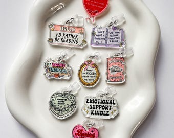 Kindle Charm Bookish Phone Charm Kindle Accessories Bookish Merch Phone Accessories Kindle Decor E-Reader Acrylic Dust Plug USB-C Plug