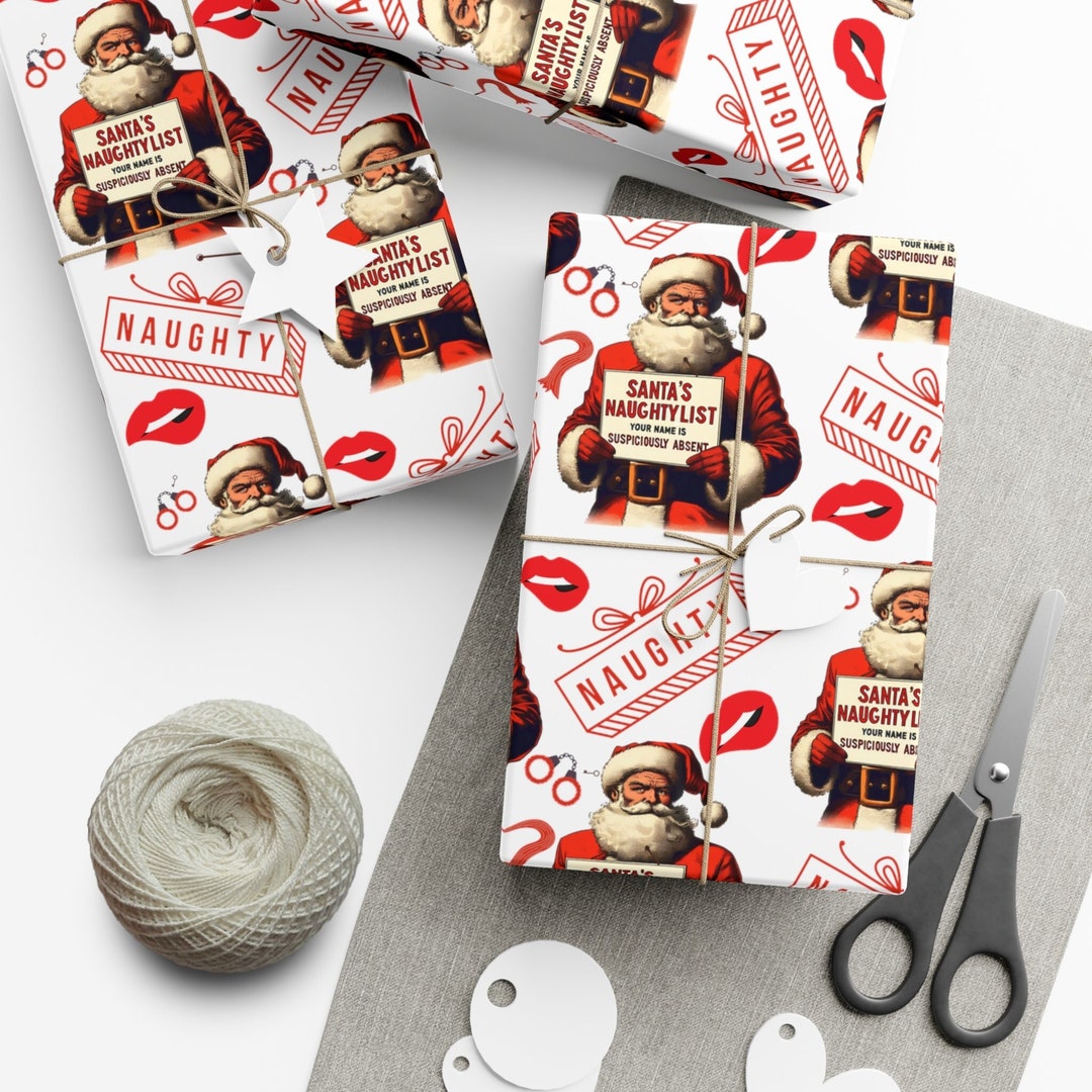 Naughty Gift Wrap, Funny Wrapping Paper, Christmas Wrapping Etsy