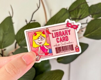 Smut Kindle Sticker Lizzie Library Card Bookish Holographic Sticker Ereader Laptop Vinyl Sticker Kindle Accessories Gift for Book Lover