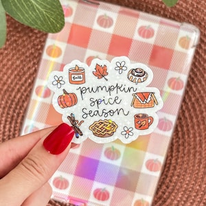 Kürbis Gewürz Sticker Gemütlicher Herbst Kindle Dekor Herbst Buchliebhaber E-Reader Holografische Sticker Kindle Zubehör Geschenk für Buchliebhaber