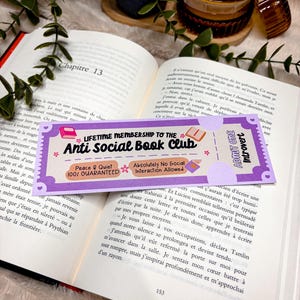 Book club Bookmark Ticket Cowboy Romance Bookmark Gift for Book Lover Bookworm Accessories  Bookish Merch True Crime Bookmark