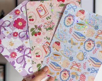 Pegatinas de primavera para Kindle, inserto holográfico para lector electrónico, decoración de cartulina con purpurina para Kindle, accesorios para amantes de los libros, regalo para amantes de los libros.