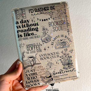 Kindle Insert Kindle Srickers Brown Paper E-Reader Holographic Insert Kindle Glitter Cardstock Decor Bookish Accessories Gift for Book Lover