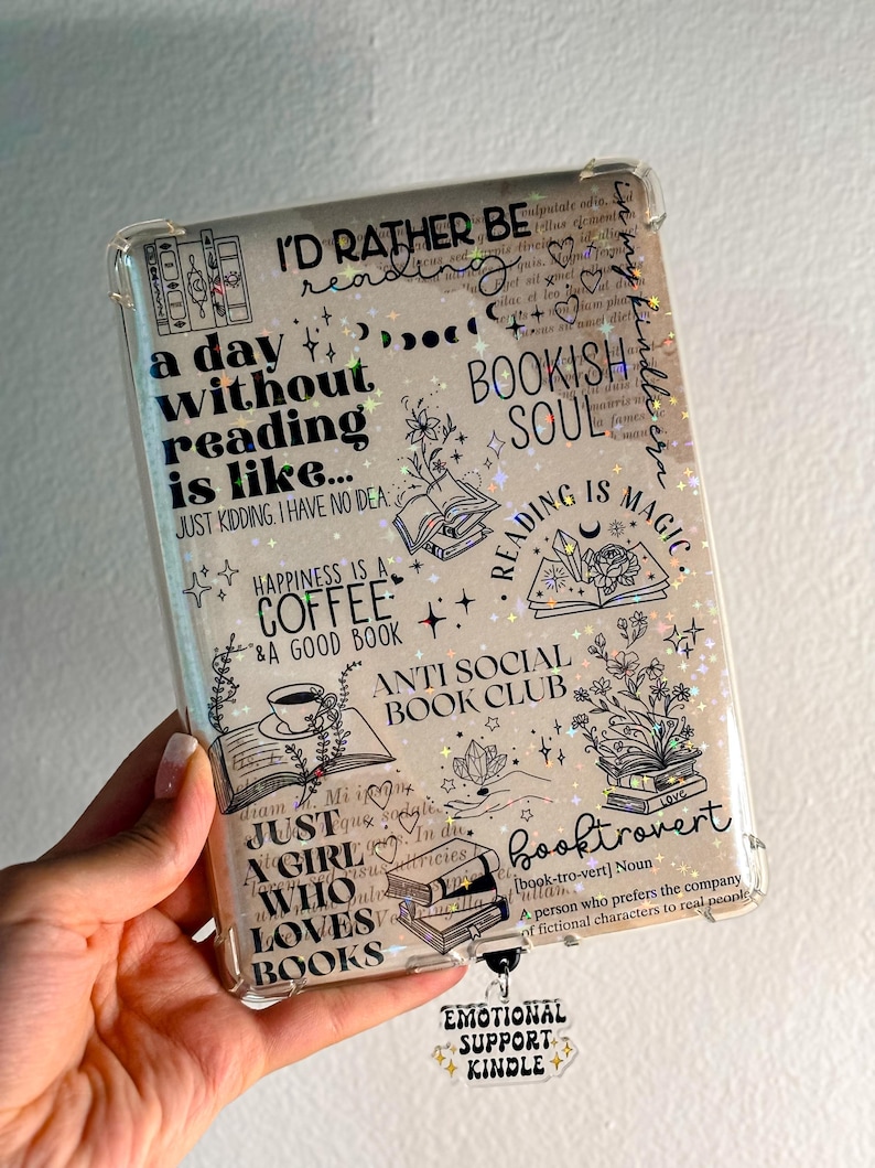 Kindle Insert Kindle Srickers Brown Paper E-Reader Holographic Insert Kindle Glitter Cardstock Decor Bookish Accessories Gift for Book Lover