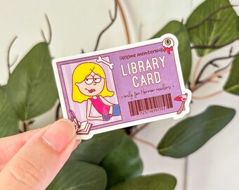 Horror Kindle Sticker Lizzie Library Card Bookish Holographic Sticker Ereader Laptop Vinyl Sticker Kindle Accessories Gift for Book Lover