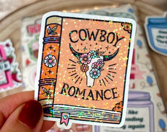 Kindle Stickers Cowboy Romance Kobo Decor E-Reader Holographic Stickers Bookish Laptop Vinyl Stickers Kindle Accessories Gift for Book Lover