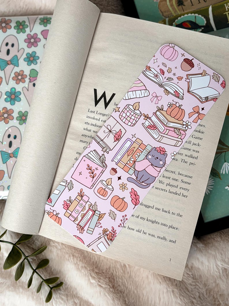 Fall Spooky Bookmark Cute Bookish Ghost Bookmark Gift for Book Lover