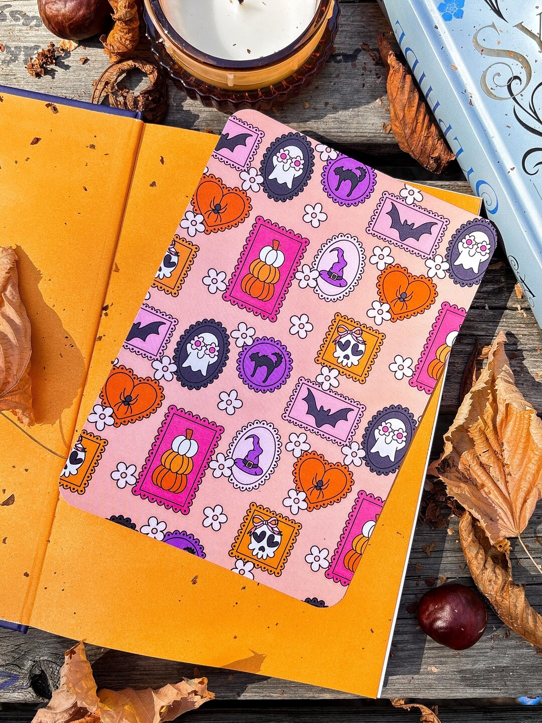 Spooky Stamp Kindle Insert Halloween Holographic Cardstock Insert for ...