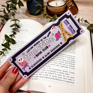 Book club Bookmark Ticket Cowboy Romance Bookmark Gift for Book Lover Bookworm Accessories  Bookish Merch True Crime Bookmark