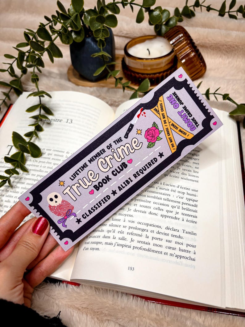 Book club Bookmark Ticket Cowboy Romance Bookmark Gift for Book Lover Bookworm Accessories  Bookish Merch True Crime Bookmark