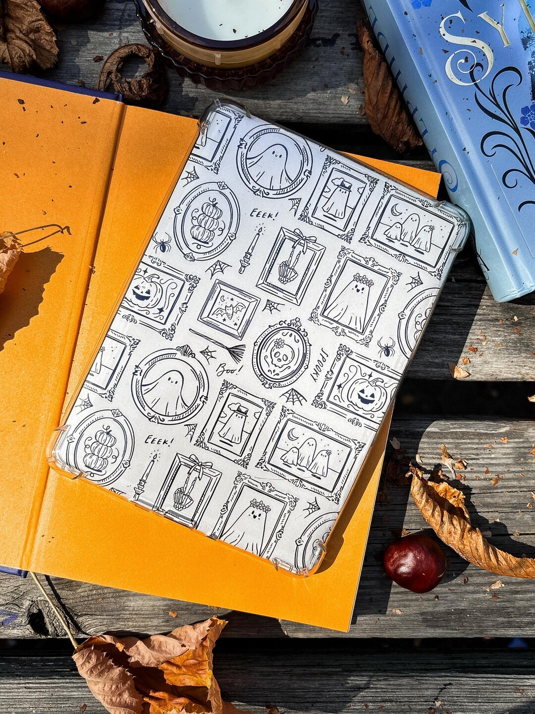 Vintage Spooky Stamp Kindle Insert Halloween Holographic Cardstock ...