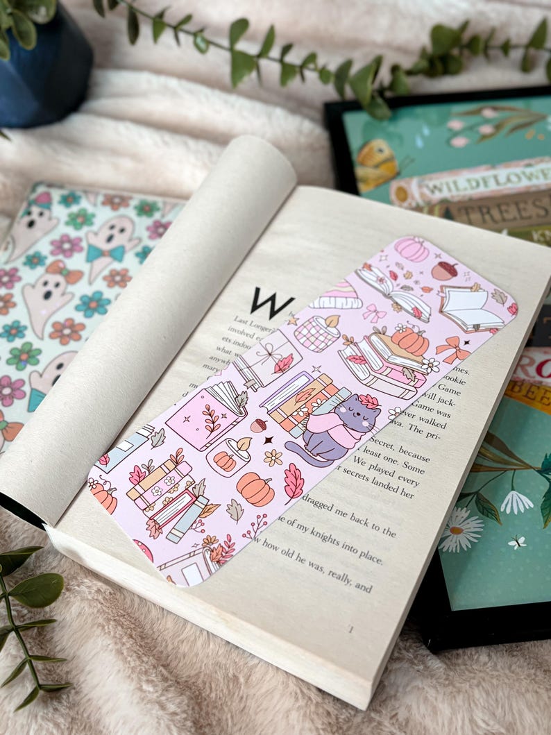 Fall Spooky Bookmark Cute Bookish Ghost Bookmark Gift for Book Lover