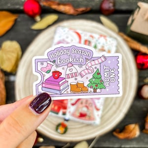 Christmas Kindle Stickers Kobo Decor E-Reader Holographic Stickers Bookish Laptop Vinyl Stickers Kindle Accessories Gift for Book Lover