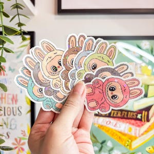 Trinket Kindle Sticker Monster Kobo Decor E-Reader Holographic Sticker Bookish Laptop Vinyl Sticker Kindle Accessories Gift for Book Lover