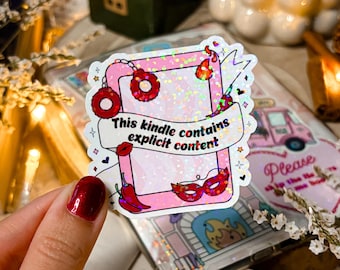 Smut Kindle Stickers Romance Kobo Decor E-Reader Holographic Sticker Bookish Laptop Vinyl Sticker Kindle Accessories Gift for Book Lover