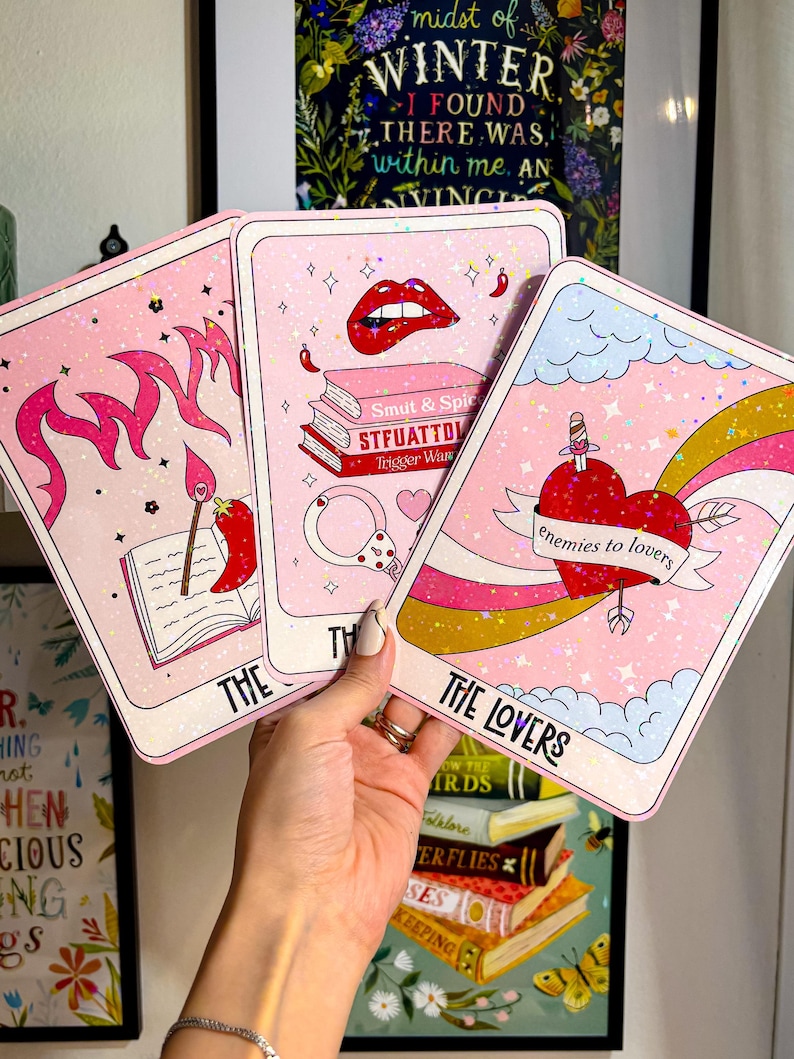 Valentine Kindle Insert Tarot Kindle Stickers Holographic Insert Kindle Glitter Cardstock Decor Bookish Accessories Gift for Book Lover