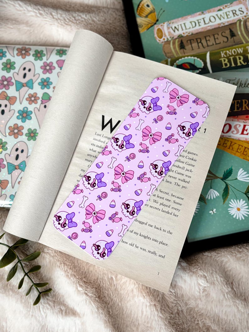 Spooky Coquette Bookmark Cute Bookish Ghost Bookmark Gift for Book