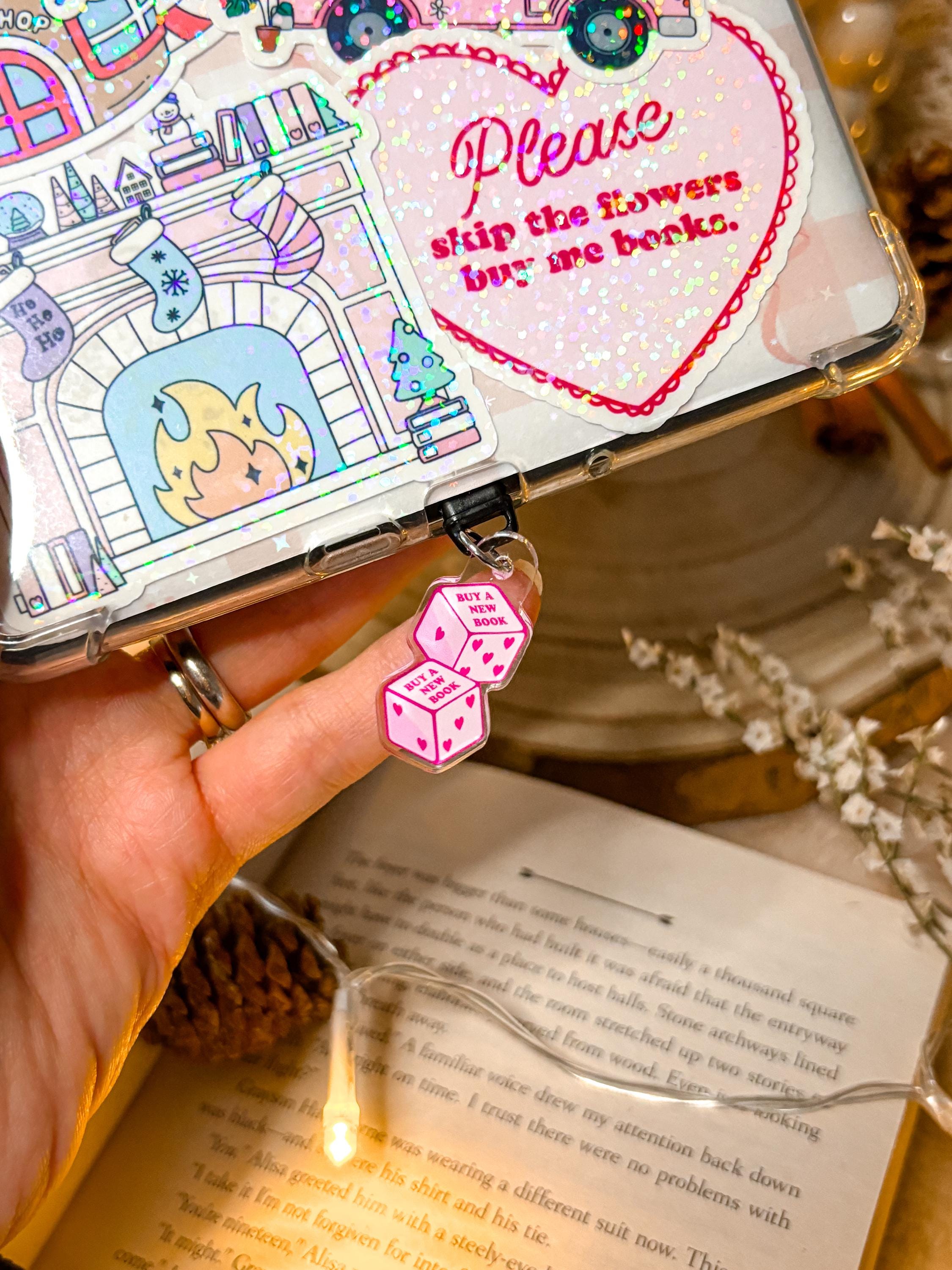 Kindle Charm Bookish Phone Charm Kindle Accessories Bookish Merch Phone Accessories Kindle Decor E-Reader Acrylic Dust Plug USB-C Plug