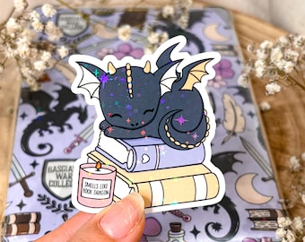 Fantasy Kindle Sticker Dragon Kobo Decor E-Reader Holographic Sticker Bookish Laptop Vinyl Sticker Kindle Accessories Gift for Book Lover
