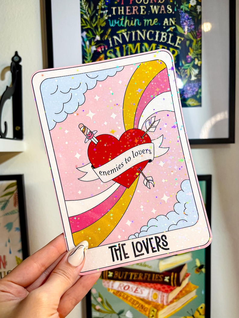 Valentine Kindle Insert Tarot Kindle Stickers Holographic Insert Kindle Glitter Cardstock Decor Bookish Accessories Gift for Book Lover