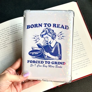 Kindle Insert Kindle Srickers Born to Read E-Reader Holographic Insert Kindle Glitter Cardstock Decor Bookish Accessories Gift Book Lover