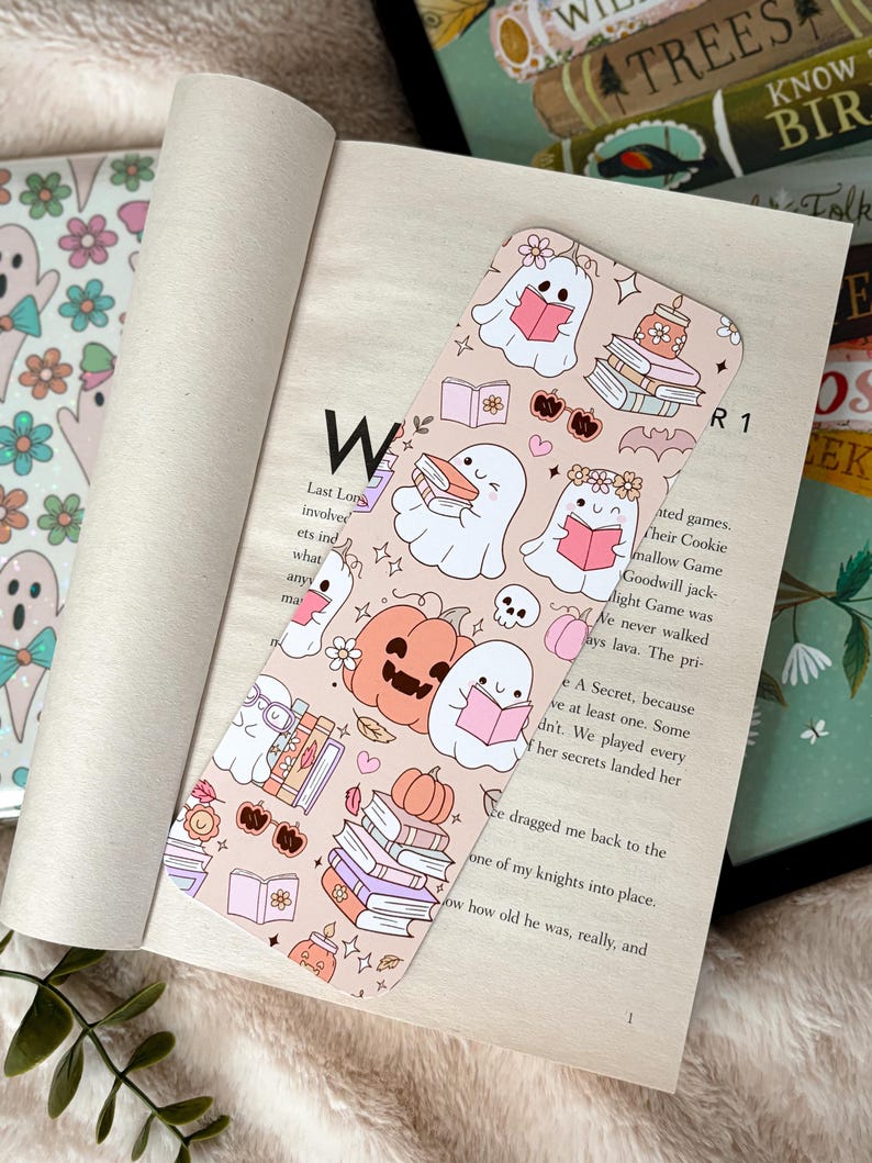 Coquette Spooky Bookmark Cute Bookish Ghost Bookmark Gift for Book