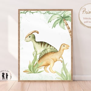 Poster decorativo di dinosauro - Spinosaurus e Parasaur - Poster Dino - PDF digitale - download istantaneo