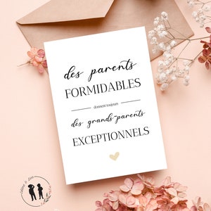 Carte annonce de grossesse grands-parents formidables pdf numérique image 2