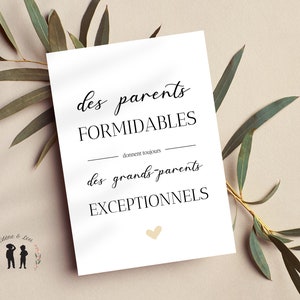 Carte annonce de grossesse grands-parents formidables pdf numérique image 1