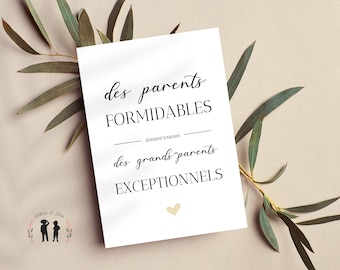 Carte annonce de grossesse grands-parents formidables - pdf numérique