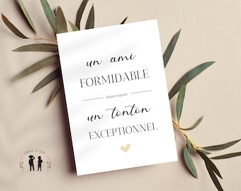 Carte annonce de grossesse - ami tonton formidable - pdf numérique