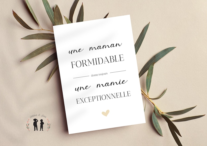 Carte annonce de grossesse mamie formidable - pdf numérique image 1