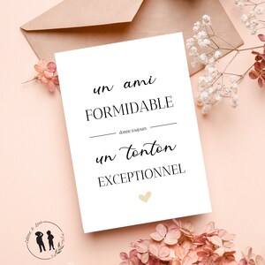 Carte annonce de grossesse - ami tonton formidable - pdf numérique image 2