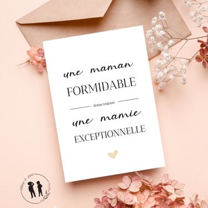 Carte annonce de grossesse mamie formidable - pdf numérique image 2