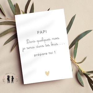 Carte annonce de grossesse papi - grand-père - pdf et png numérique - téléchargement instantané