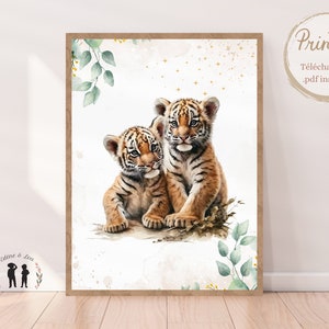 Decorative Tiger poster - baby tiger - decorative poster for baby and child&#39;s room - digital pdf