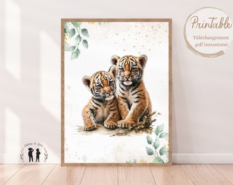 Decorative Tiger poster - baby tiger - decorative poster for baby and child's room - digital pdf
