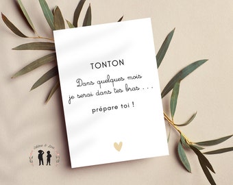 Carte annonce de grossesse tonton - pdf et png numérique - téléchargement instantané