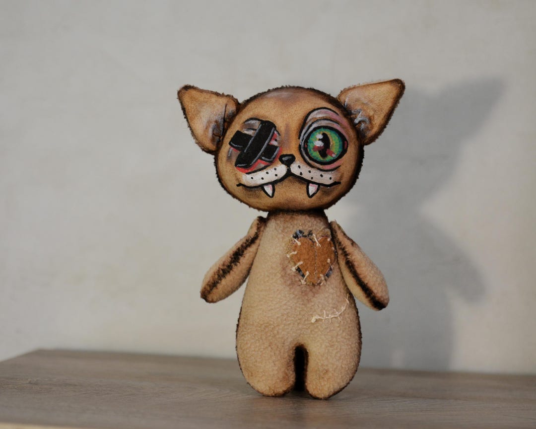 Voodoo Cat - OOAK Handmade Art Doll, Unique Textile Sculpture ...