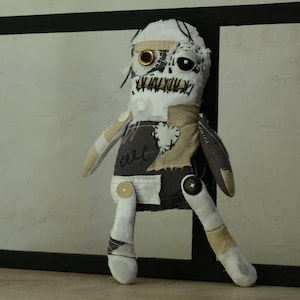 Rag Voodoo Monster 2 , OOAK Handmade Unique Gift & Quirky Home Decor Collectible Art Doll